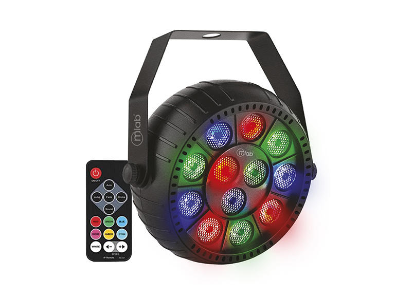 Luz Fiesta Circle 12 Led Par Strobe Light Mic Music RGB 3 en 1