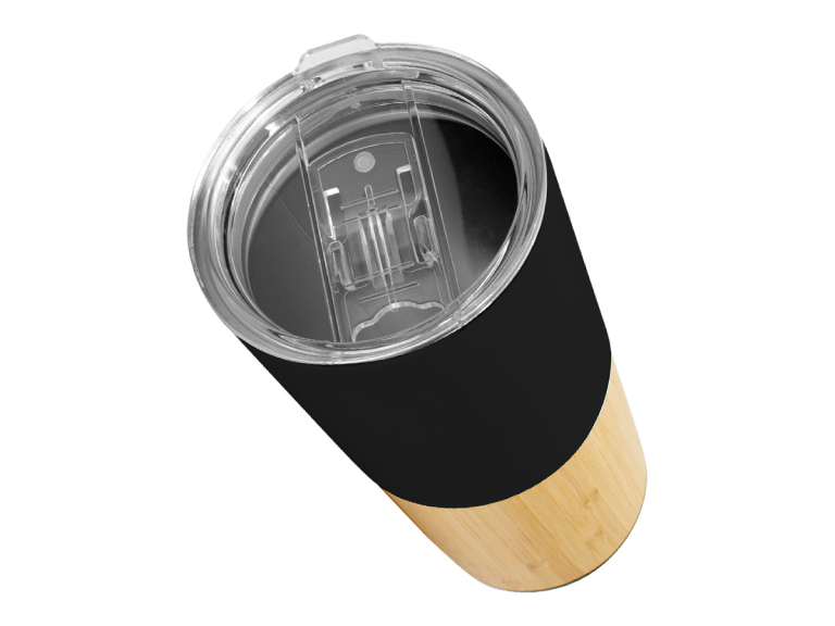 Mug metálico bamboo AURUS 500cc Negro