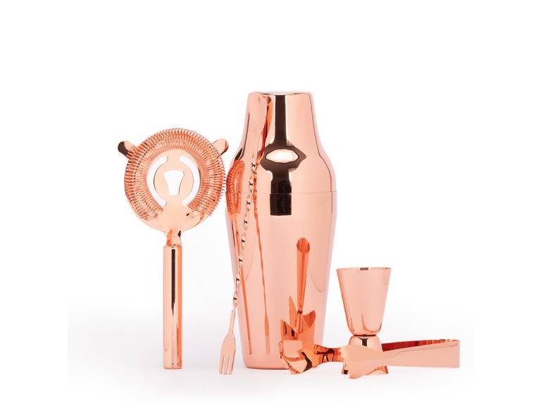 Set de Cóctel metálico Encobrizado