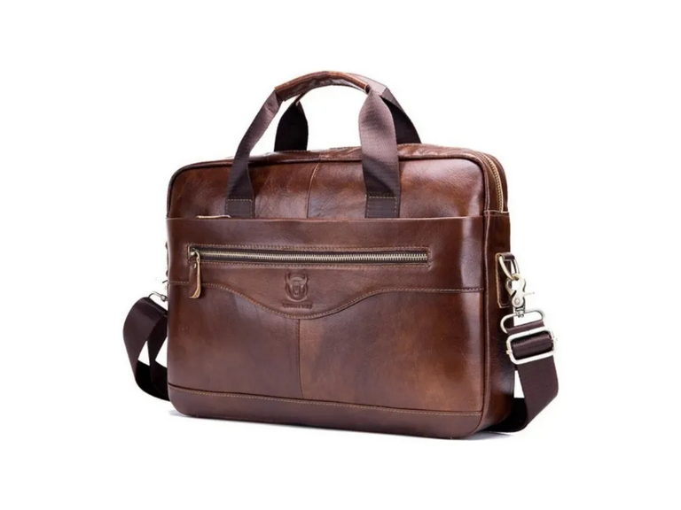 Maletín Bolso Portafolio Cuero 40.5x29x2.5 Marron