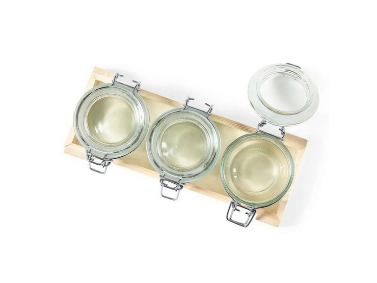 Set 3 Frascos Contenedores Vidrio 230 ML
