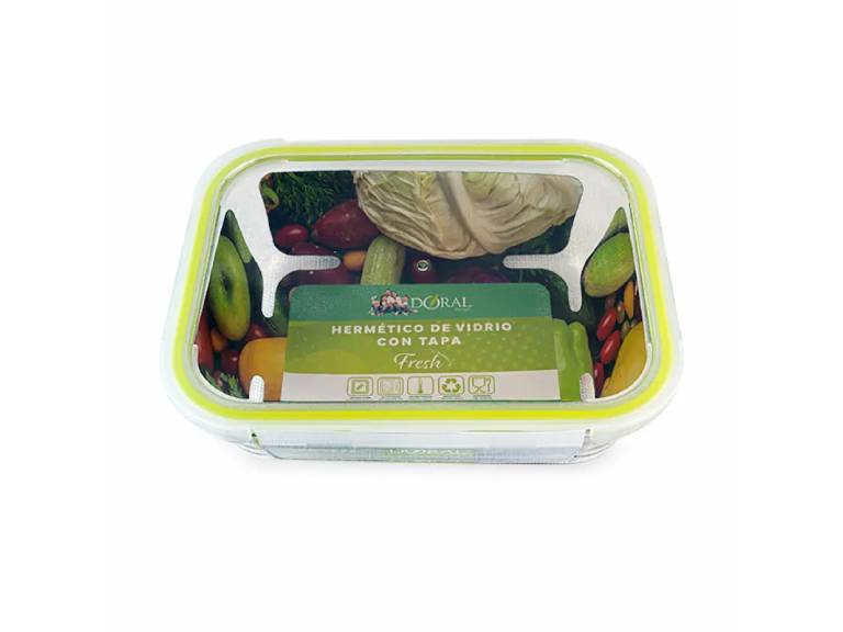 Hermético de Vidrio Rectangular DORAL Fresh 1500 ml con Tapa