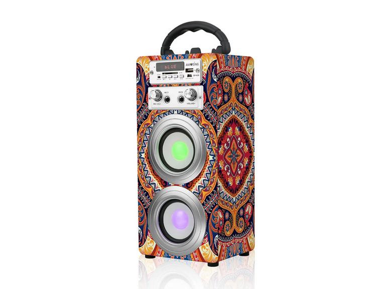 Parlante Bluetooth Karaoke Inalambrico 10 Watt Rojo