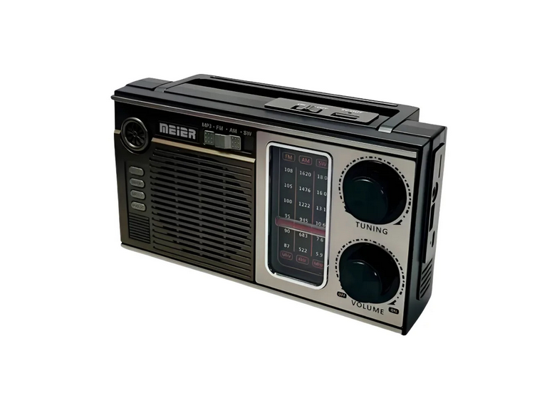 Radio Vintage Estilo Antiguo Panel Solar Marrón