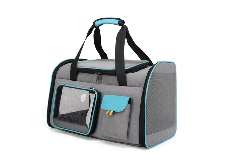 Bolso Transporte Mascotas Transpirable Gris 50x30x33