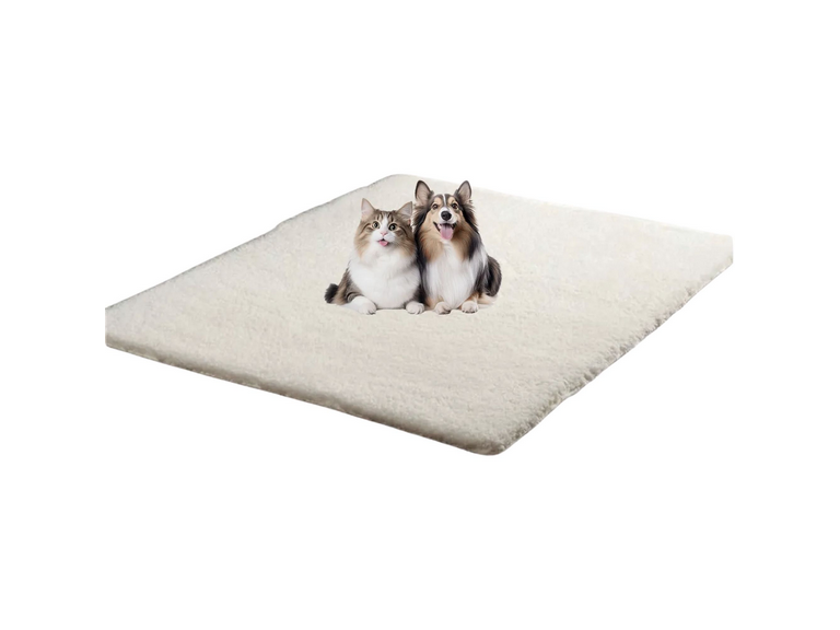 Alfombra Bajada Cama Peluda Super Suave Crema