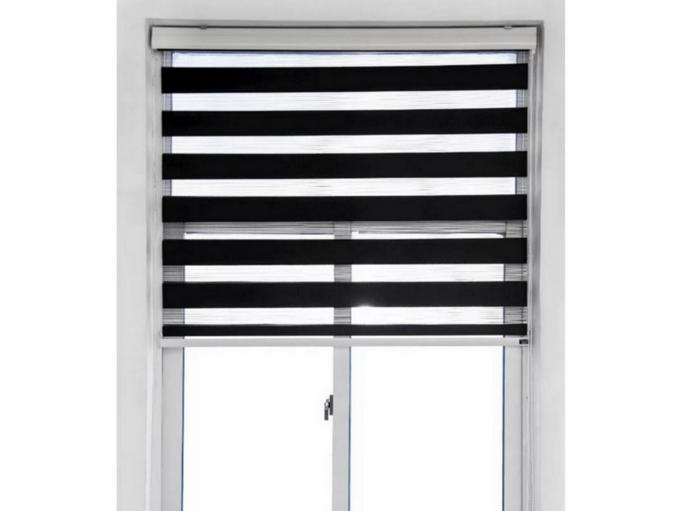 Cortina Roller Dúo Zebra Negra 130x220