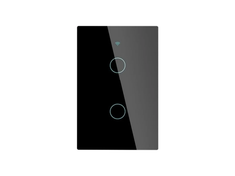 Interruptor Inteligente Neutro 2 Canales 100 Watt Negro