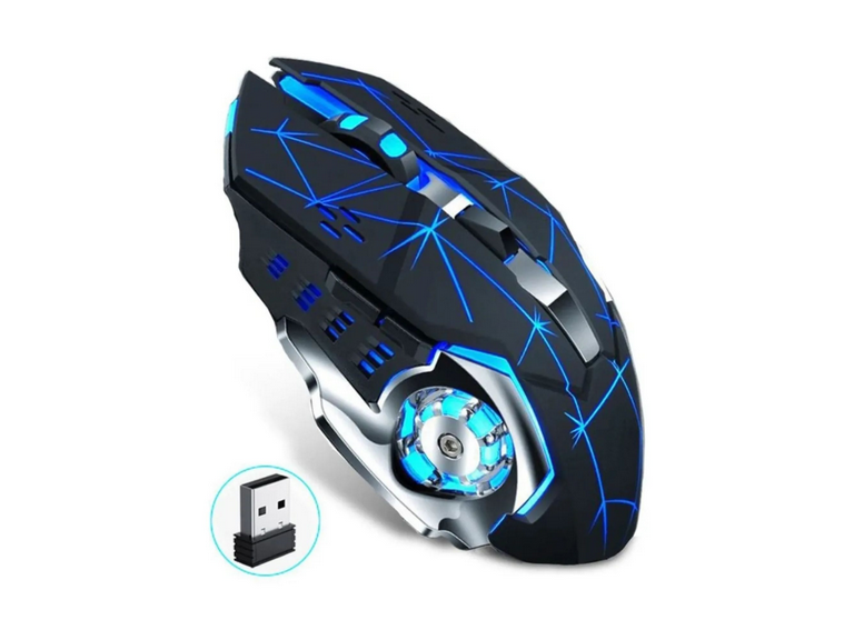Mouse Gamer Inalámbrico Recargable DPI 2400 Negro