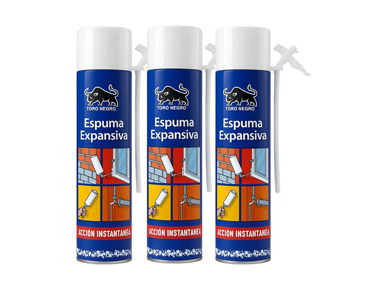 Pack 3 Espumas Expansiva Poliuretano Sellador Aislante 750 ML