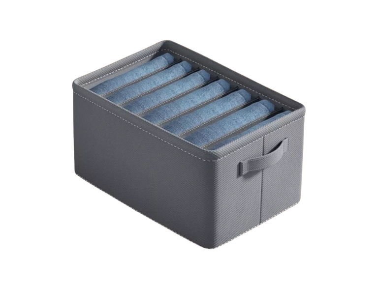 Pack 4 Cajas Organizador Ropa 44x30x20 Gris