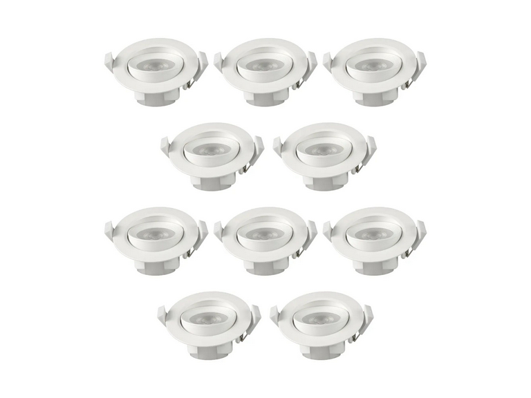 Pack 10 Focos Basculantes LED Luz Fría 6.5 Watt