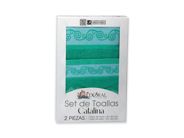 Juego de Toallas Catalina 2 Piezas Doral Turqueza