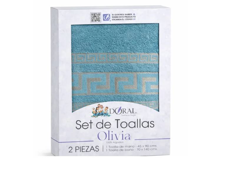 Set de Toallas Olivia Doral 2 Piezas Azul