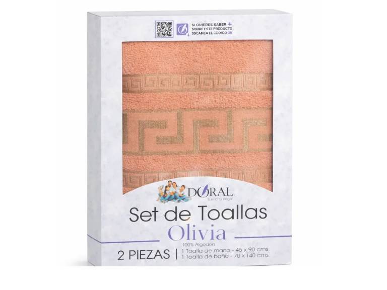 Set de Toallas Olivia Doral 2 Piezas Coral