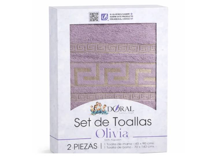 Set de Toallas Olivia Doral 2 Piezas Lila