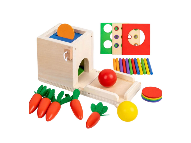 Juguete Madera Cubo Didáctico Infantil Multicolor