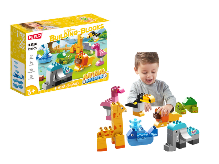 Juego de Construcción Gran Ciudad de Animales 102 Piezas