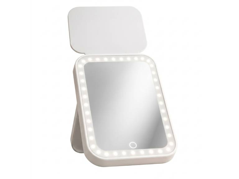 Espejo de Maquillaje con Luz LED con tapa