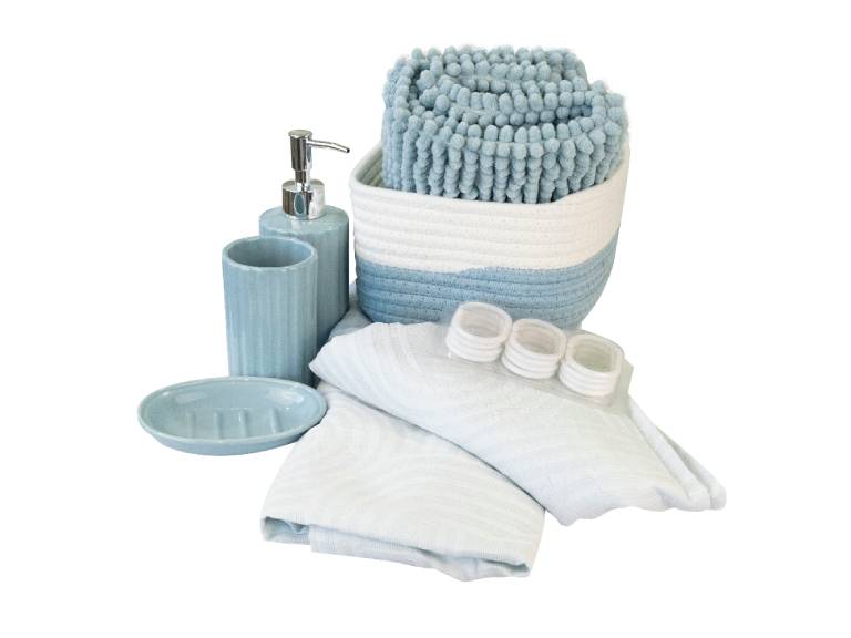 Set de Baño 18 Piezas Lucía Celeste