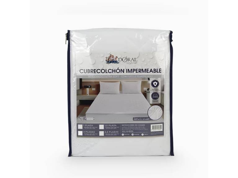 Cubre Colchón Acolchado 100% Impermeable 2.0 Plazas Doral