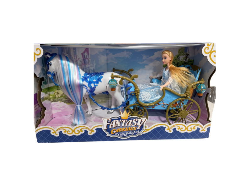 Set de Fantasía con Muñeca de Moda y Caballo Blanco