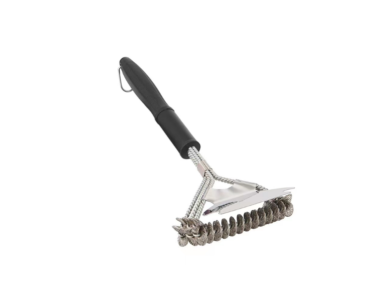Cepillo para Limpiar Parrilla con 3 Cepillos y Raspador
