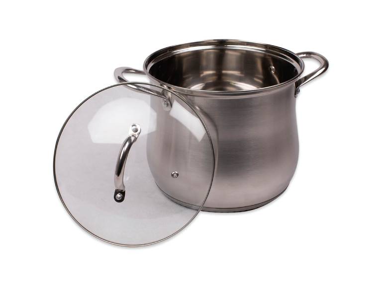Olla Acero 24 cm Tapa Vidrio Kassel Doral