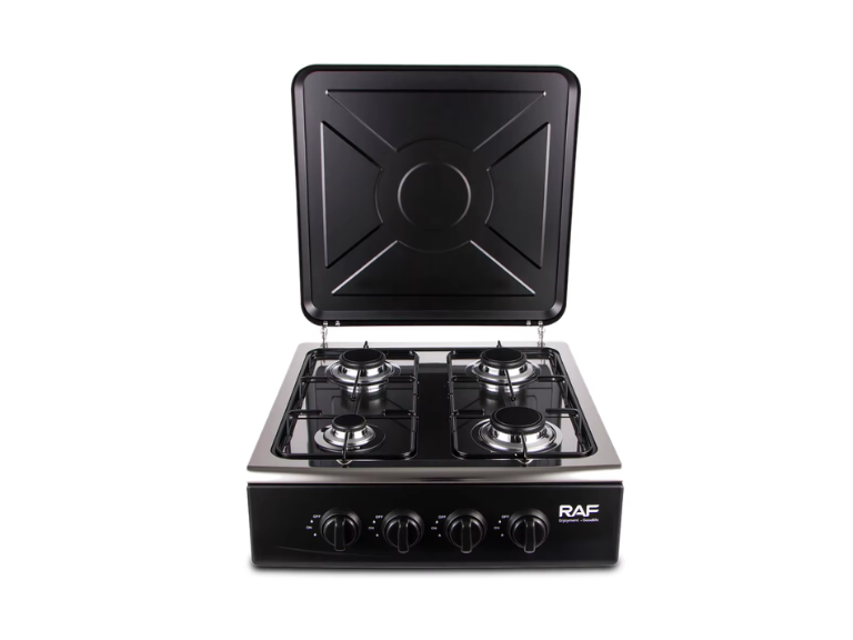 Cocina a Gas RAF R.8508 de Sobremesa con 4 Quemadores y Tapa