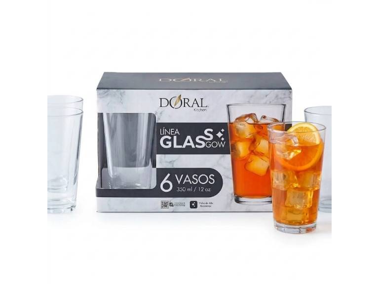 Set de 6 vasos modelo Rock Largo 
