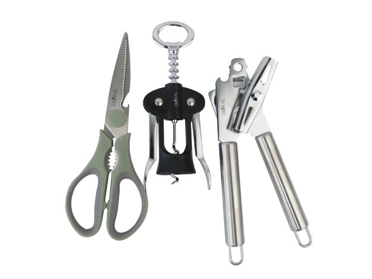 Set Cocina 3 Piezas Tijera + Sacacorchos + Abrelatas