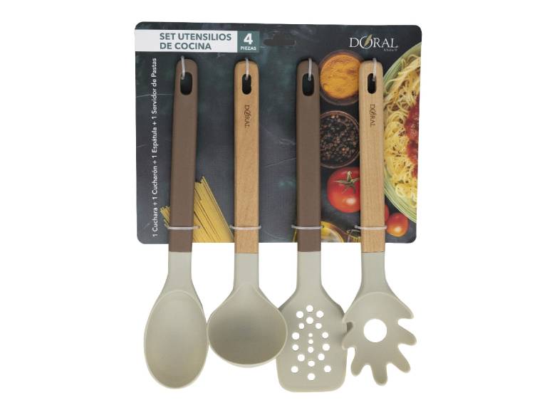 Set Utensilios de Cocina 4 Pzas Tierra