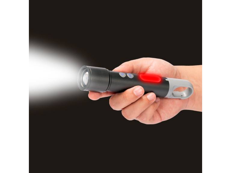 USB Linterna Táctica y Lámpara recargable HOOK 15-en-1