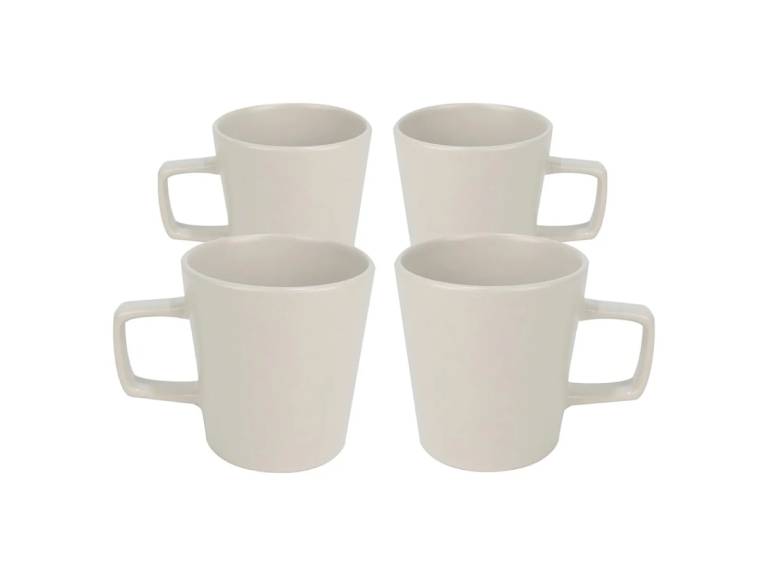 Set 4 Piezas Mugs Porto Cervo Cerámica Doral 350 ml Beige