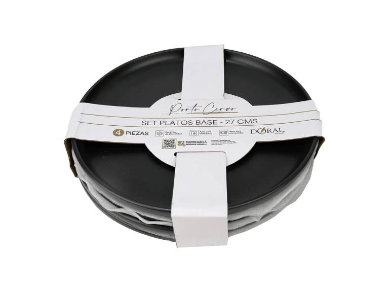 Set Platos Base Doral Porto Cervo 27cm Negro
