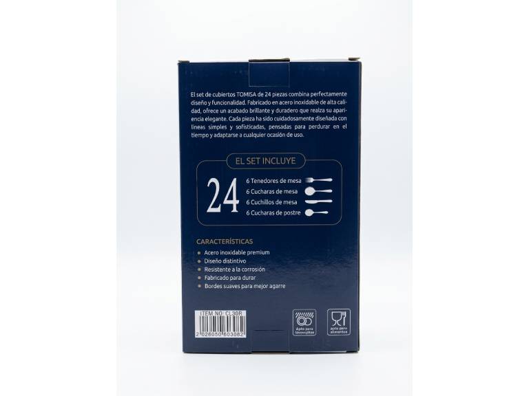 Set de Cubiertos Tomisa Línea Venecia 24 Piezas Acero Inoxidable Premium