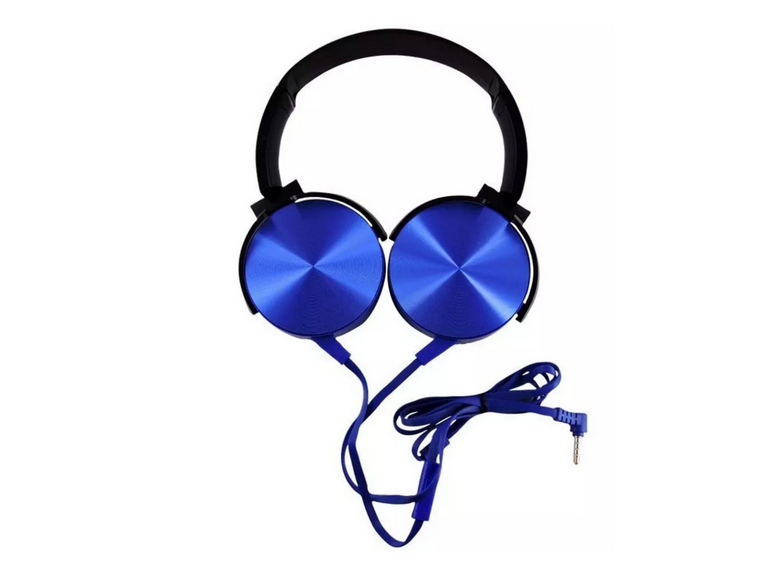 Audífonos Extra Bass Micrófono Azul